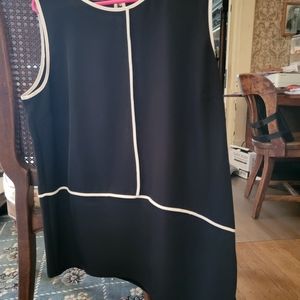 Calvin Klein  sleeveless blouse. Black with cream. Bnwt